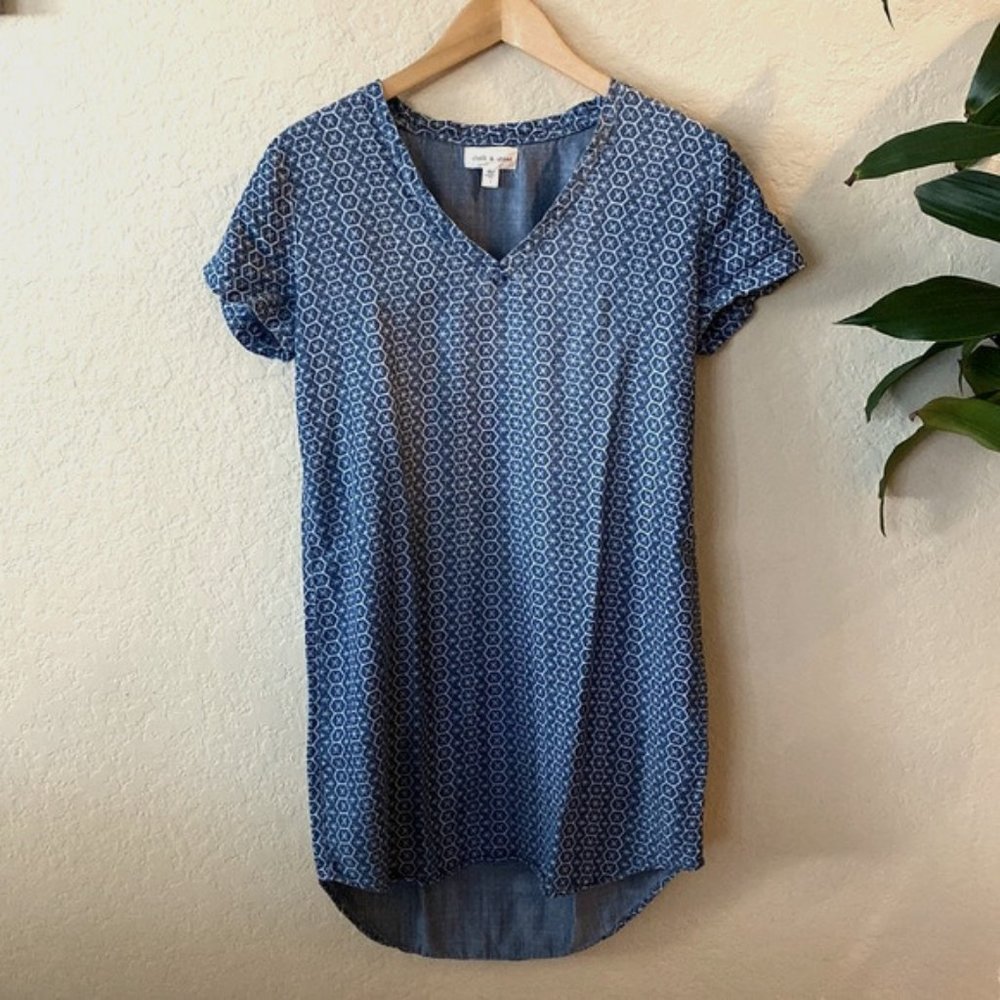 Anthropologie - Cloth & Stone - Justine Blue Chambray Shift Dress - Small